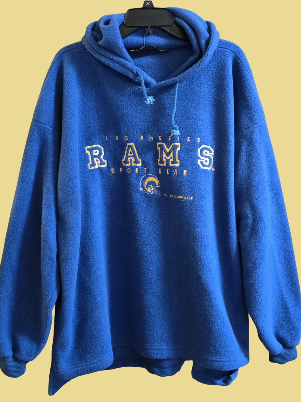 Vintage 1994 Iron Knights Athletics Los Angeles Rams Blue Graphic Hoodie